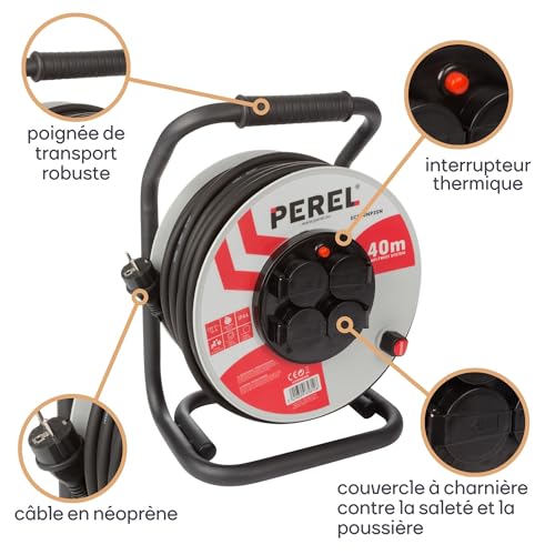 Rallonge électrique PRO 40 m - 4 prises IP44
