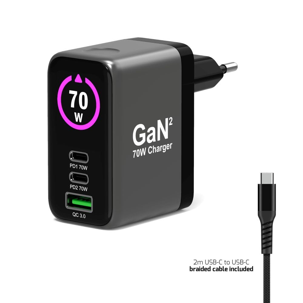 PORT DESIGNS Wall Charger Type-C PD 140W GaN PD 3.1 for MacBook PRO C to C Cable 2m EU
