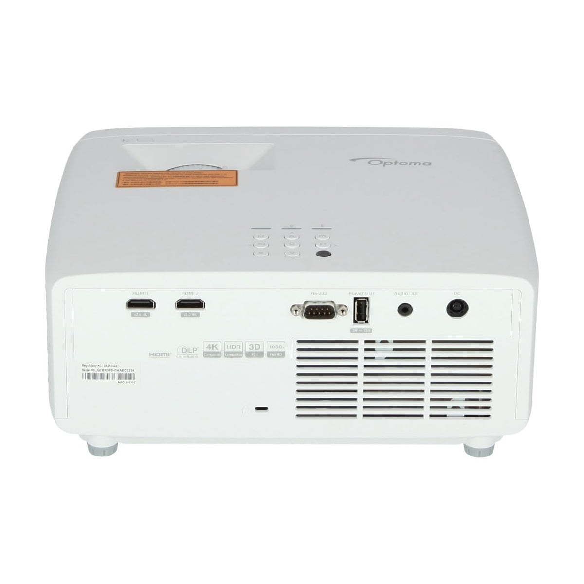 OPTOMA ZH350ST FHD 1920x1080 3500lm Laser Projector ST 300 000:1 TR 0.496:1 2H USB Power RJ45 HP 1x15W White