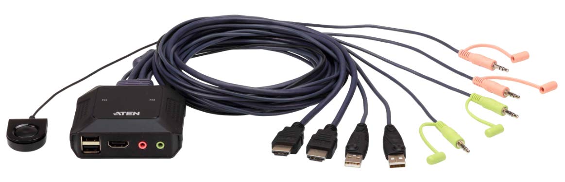 ATEN CS22H commutateur écran, clavier et souris Noir