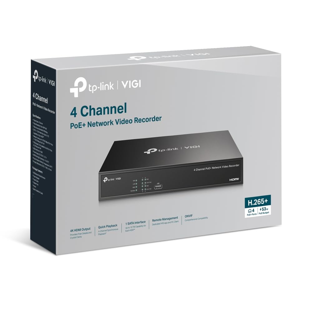 TP-LINK VIGI NVR1004H-4P 4 Channel PoE Network Video Recorder