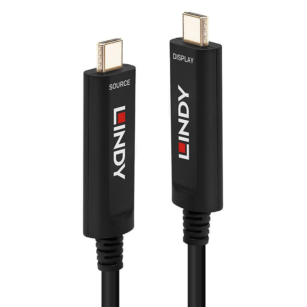 Lindy Hybrid Fibre Optic Cable USB C A/V 5m