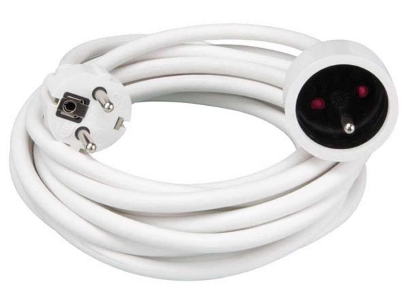 Rallonge secteur tripolaire blanche - 5,0 m