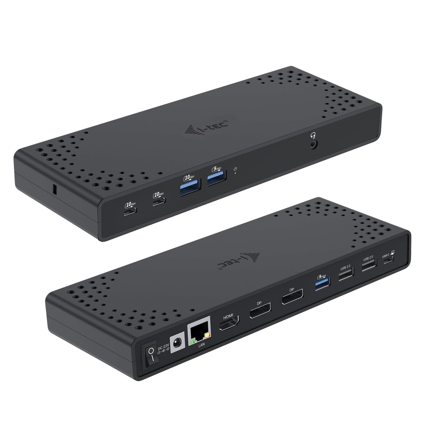 I-TEC USB-C Triple Display DS Gen2 2xDP 1xHDMI 1xGLAN 1xUSB 3.2 Gen2 2xUSB 3.2 Gen1 2xUSB-C Gen2 2xUSB 2.0 1xAudio/Mic PD100W
