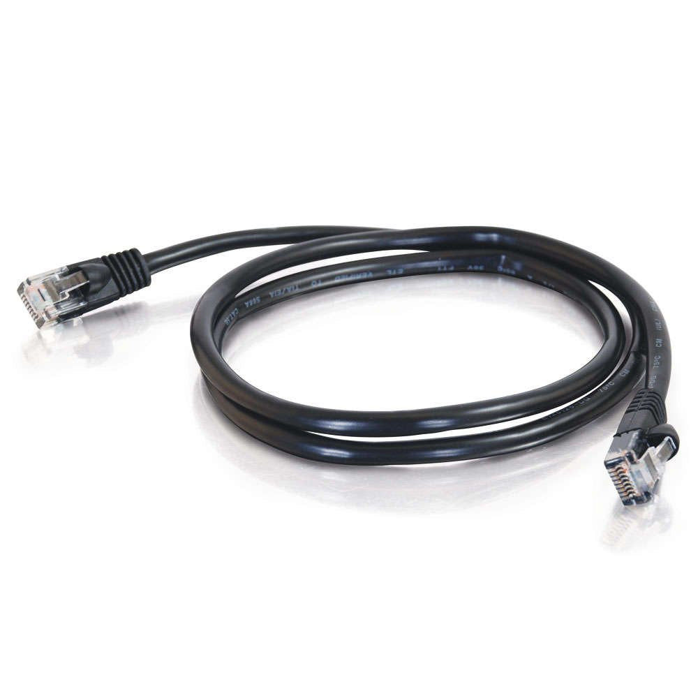 Cbl/0.5M Mld/Booted Black CAT5E PVC UTP
