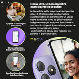 NEOW Safe (Smartphone pour adolescent - 6.6'' - 64 Go, 3 Go RAM) Violet