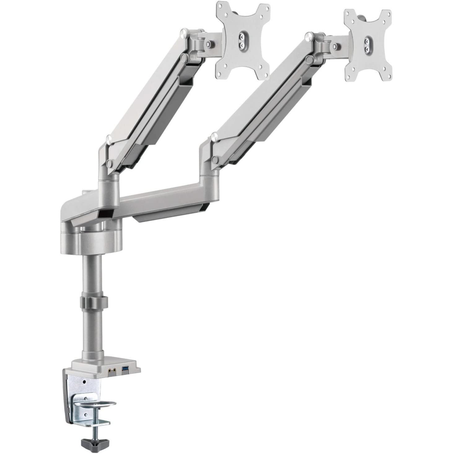 EATON TRIPPLITE Dual-Display Flex-Arm Mount for 13p to 34p Monitors - Clamp or Grommet USB Audio Ports