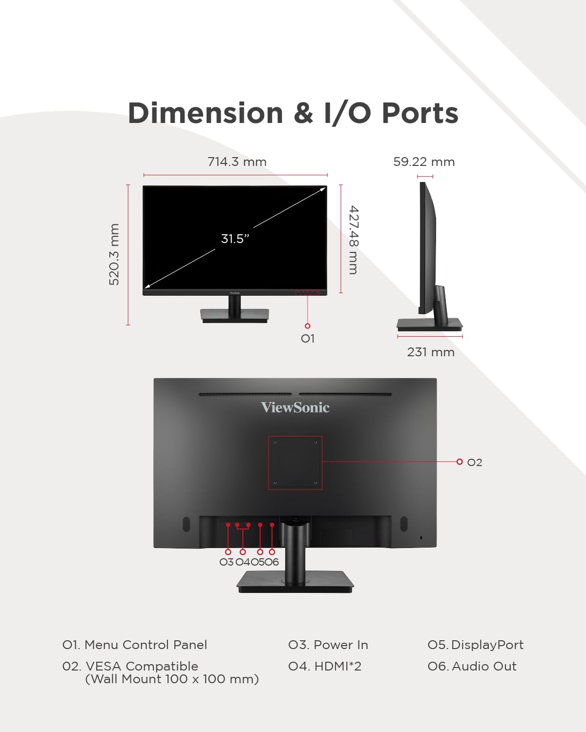 31.5" LCD Monitor 3840*2160 HDMI*2 DP*