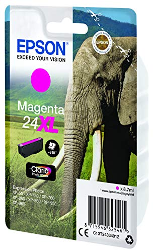EPSON 1LB 24XL ink cartridge magenta high capacity 8.7ml 740 pages 1-pack RF-AM blister w/s