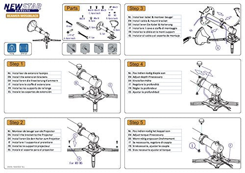 NEOMOUNTS BEAMER-W050BLACK Support mural pour vidÃ©oprojecteur - p 37-47 cm - orientable