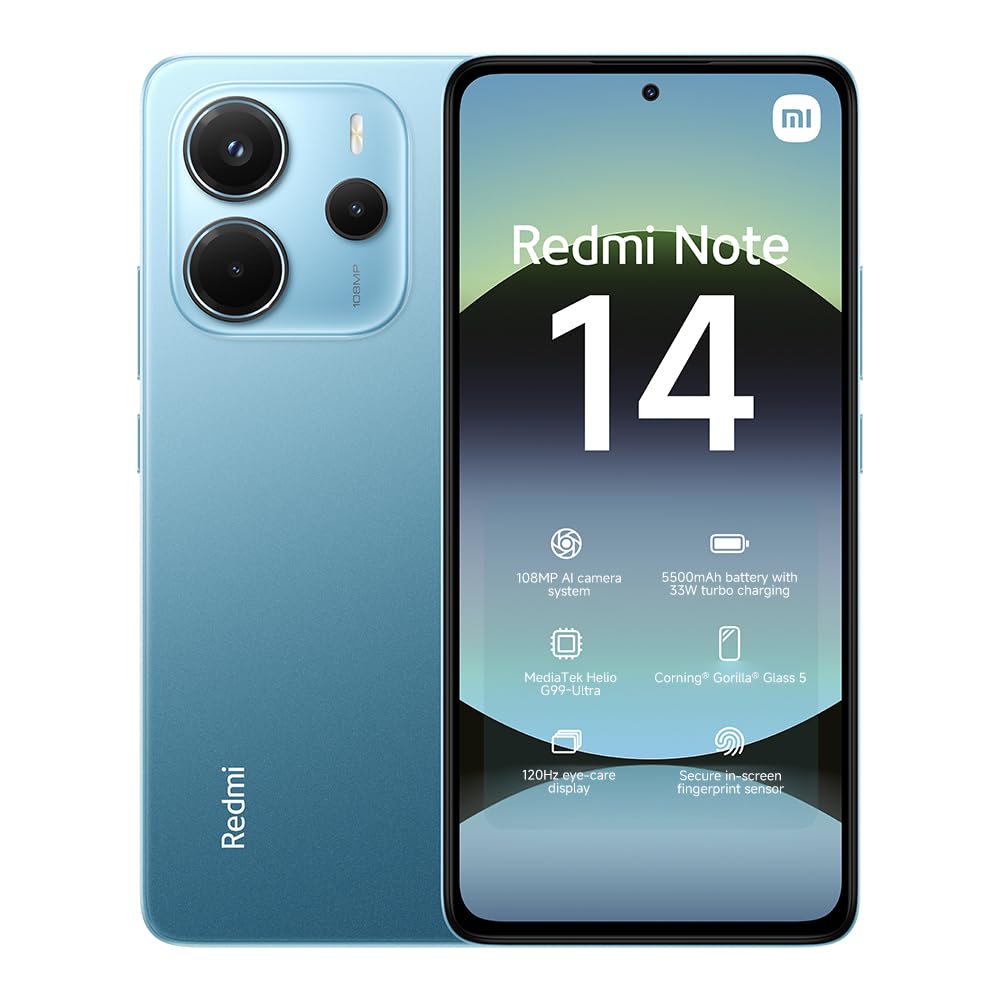 Xiaomi Redmi Note 14 4G (Double Sim - 6.67", 256 Go, 8 Go RAM) Bleu