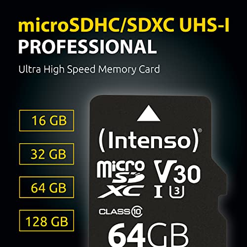 INTENSO Carte MicroSDXC UHS-I Professional Class 10 - 128 Go