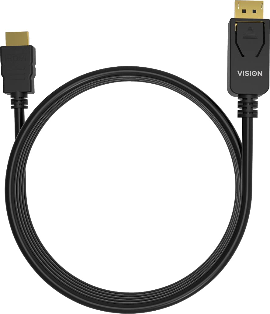 VISION 1m Black DP to HDMI cable