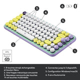 LOGITECH POP Keys Wireless Mechanical Keyboard With Emoji Keys - DayDream Mint Central (FR)