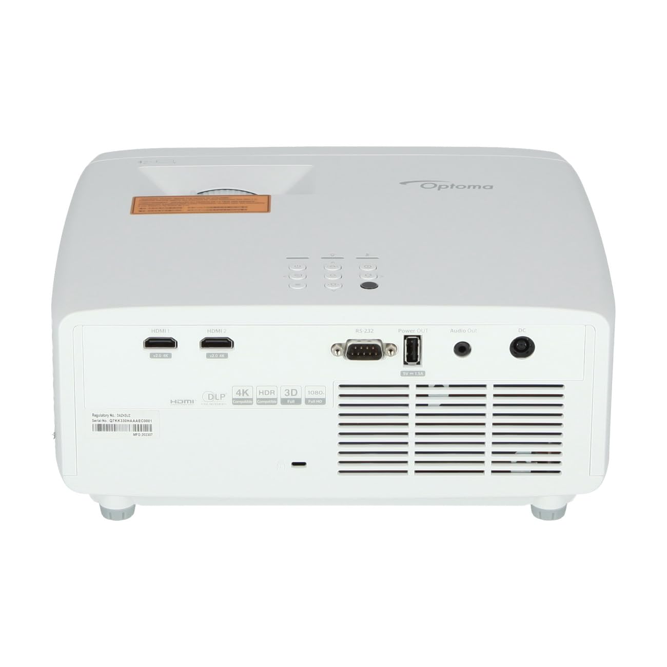 OPTOMA ZH400 FHD 1920x1080 4000lm Laser Projector 300 000:1 TR 1.48:1 1.62:1 2HDMI USB-A Power Audio 3.5mm 3Kg White