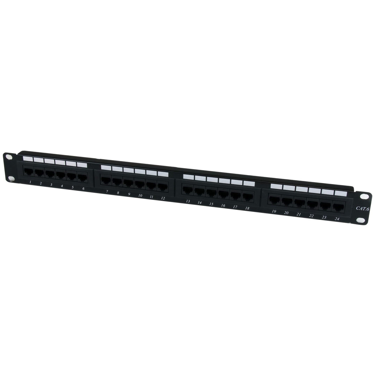 24 Port 1U Rackmount Cat6 Patch Panel