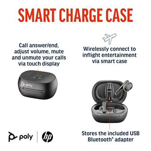 HP Poly Voyager Free 60+ UC M Carbon Black Earbuds +BT700 USB-C Adapter +Touchscreen Charge Case Casque Sans fil Ecouteurs Appels/Musique USB Type-C Bluetooth