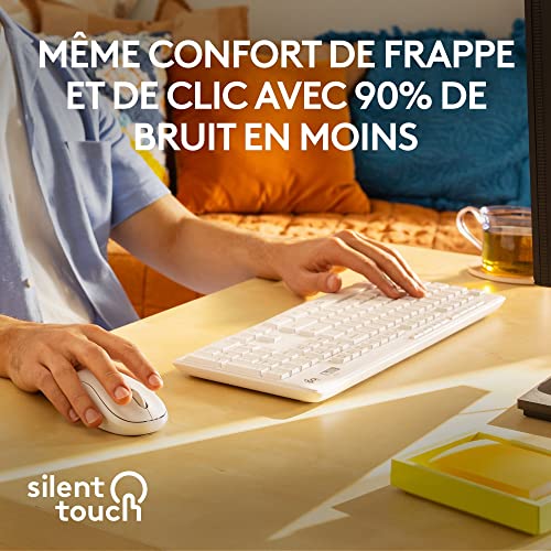 LOGITECH MK295 Silent Wireless Combo - OFF WHITE - FRA - CENTRAL