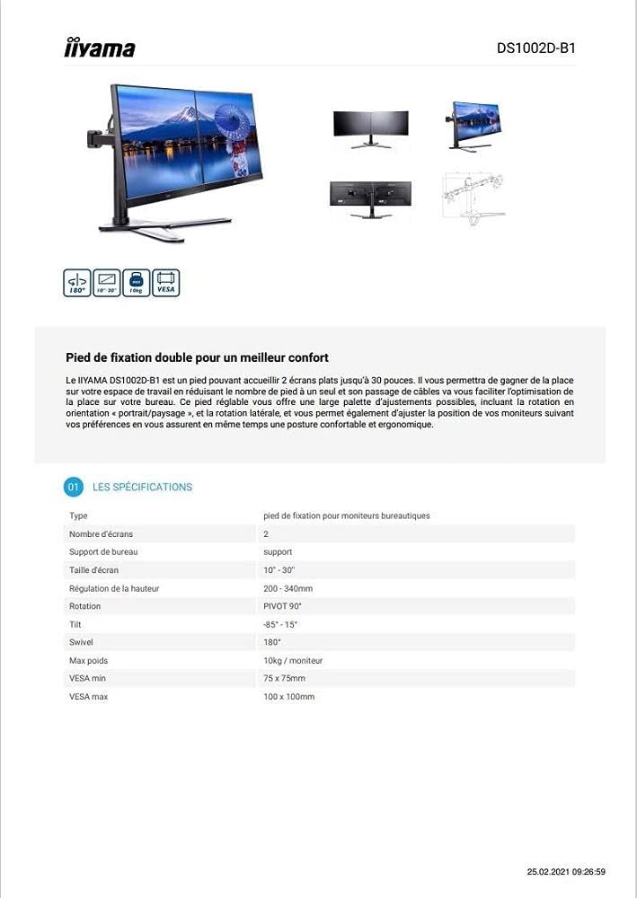 DS1001C-B1 Flexible Desk Mount for Singl