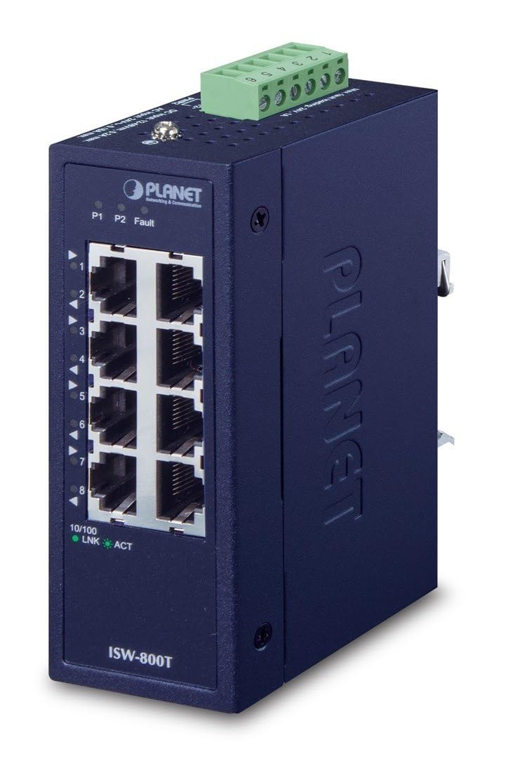 PLANET ISW-800T commutateur réseau Non-géré L2 Fast Ethernet (10/100) Bleu
