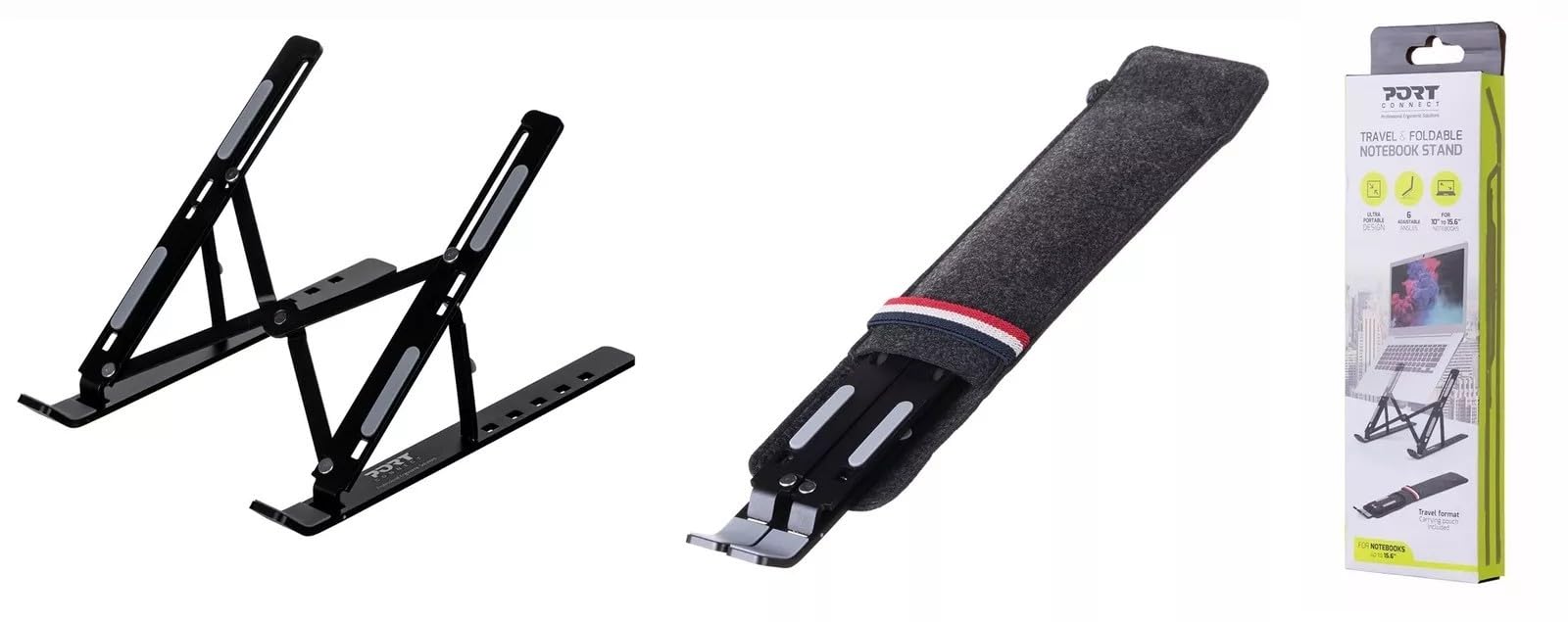 PORT DESIGNS Travel Foldable Ergonomic Notebook Stand for notebooks from 10p to 15.6p