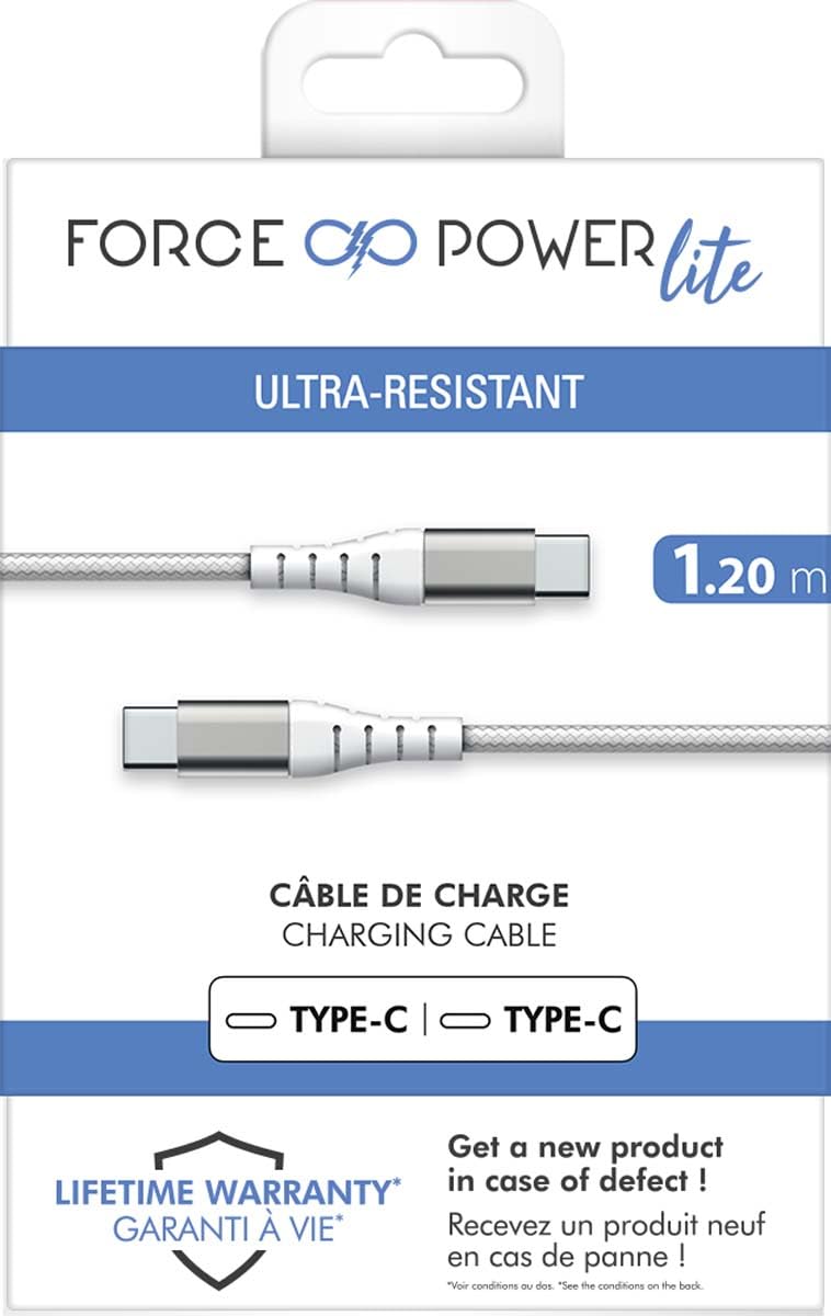 USB C/USB C 3A 1.2m 60W White Cable