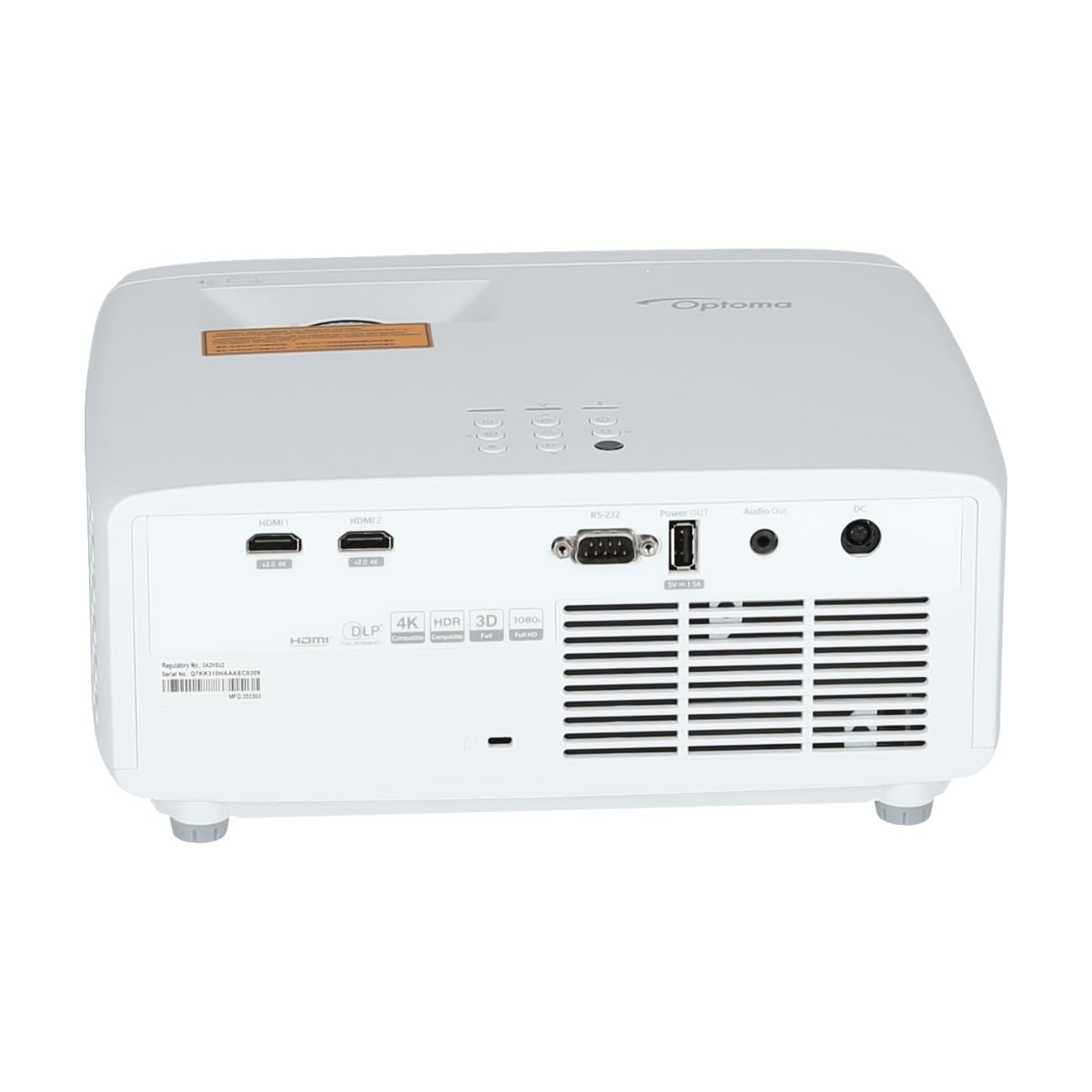 OPTOMA ZH350 FHD 1920x1080 3600lm Laser Projector 300 000:1 TR 1.48:1 1.62:1 2HDMI USB-A Power Audio 3.5mm 3Kg White