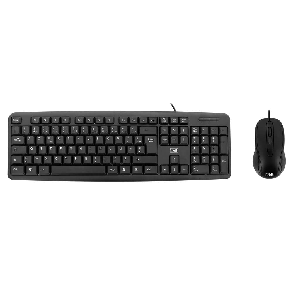 TNB BRIDGE - Wired mouse + keyboard AZERTY- black (FR)