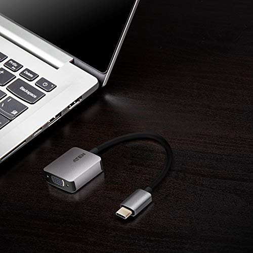 ATEN UC3002A-AT câble vidéo et adaptateur USB Type-C VGA (D-Sub) Noir, Argent