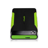 SILICON POWER External HDD Armor A15 2To 2.5p USB 3.2 Black & Green Anti-shock MIL-STD 810F Method 516.5 Procedure IV LED light
