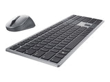 DELL KM7321W clavier Souris incluse RF sans fil + Bluetooth QWERTY US International Gris, Titane