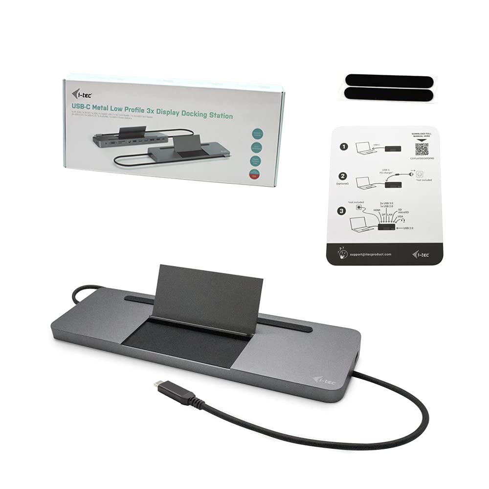 I-TEC USB-C Metal 4K 3xDisplay DS 1xHDMI 1xVGA 1xDP 1xSD+1xmicroSD Cardreader 1xGLAN 1x3.5mm Audio 2xUSB 3.0 2xUSB 2.0 1xUSB-C PD