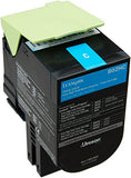LEXMARK 802C cartouche de toner cyan faible capacité 1.000 pages pack de 1 retour program