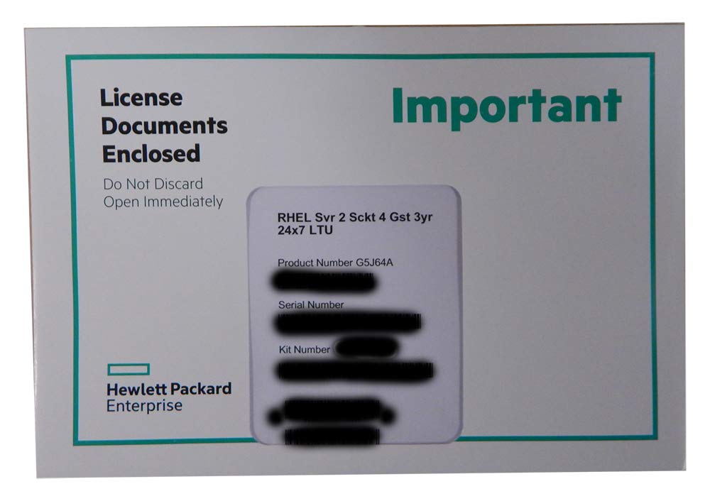 HPE RHEL Svr 2 Sckt 4 Gst 3yr 24x7 E-LTU