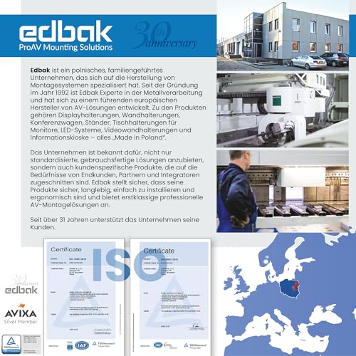 "Edbak 42""-75"" Fixed Wall Mount. Weight capacity 80 kg. 600x400 VESA"