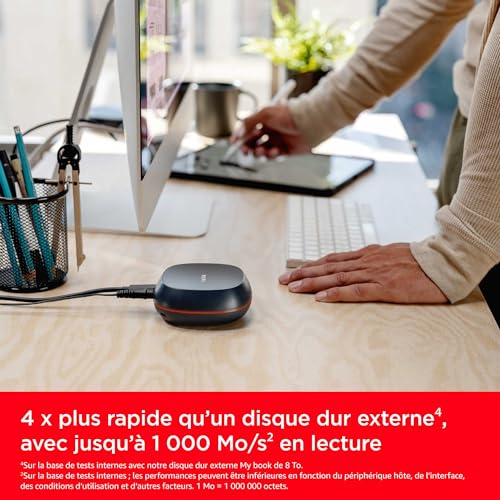 SANDISK Desk Drive 4To USB Type-C Desktop External SSD up to 1000Mo/s High-capacity Solid State Drive