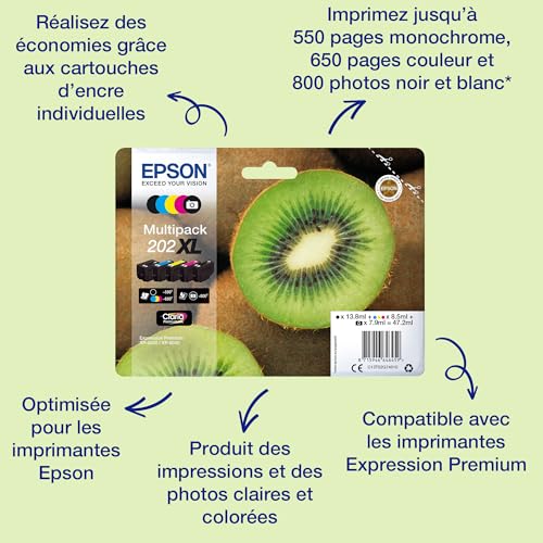 EPSON 4LB Singlepack Black 202XL Kiwi Clara Premium Ink