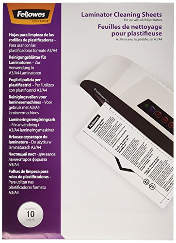 FELLOWES FEUILLE DE  NETTOYAGE POUR PLASTIFIEUSES X10