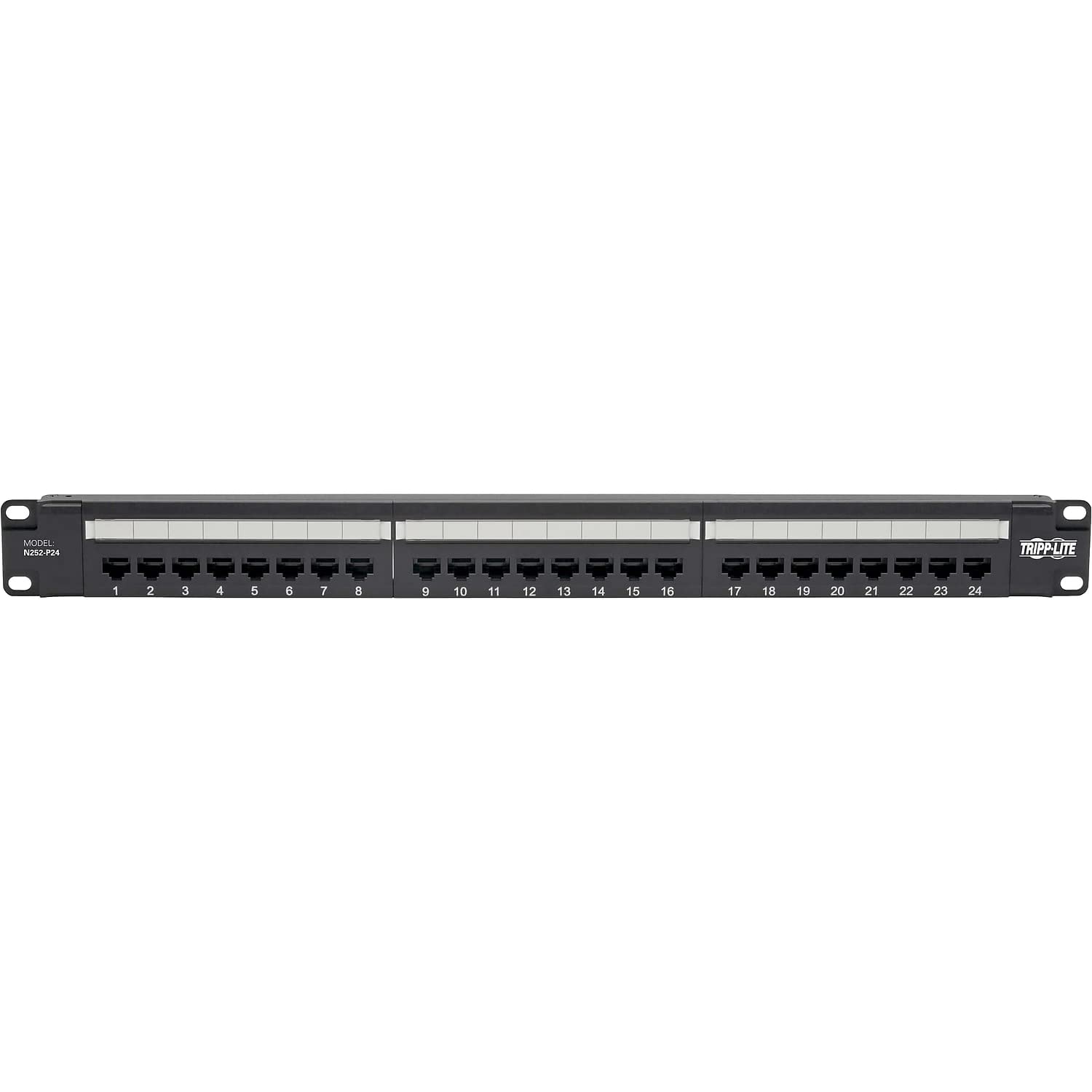 EATON TRIPPLITE Cat6 24-Port Patch Panel PoE+ Compliant 110/Krone 568A/B RJ45 Ethernet 1U Rack-Mount TAA