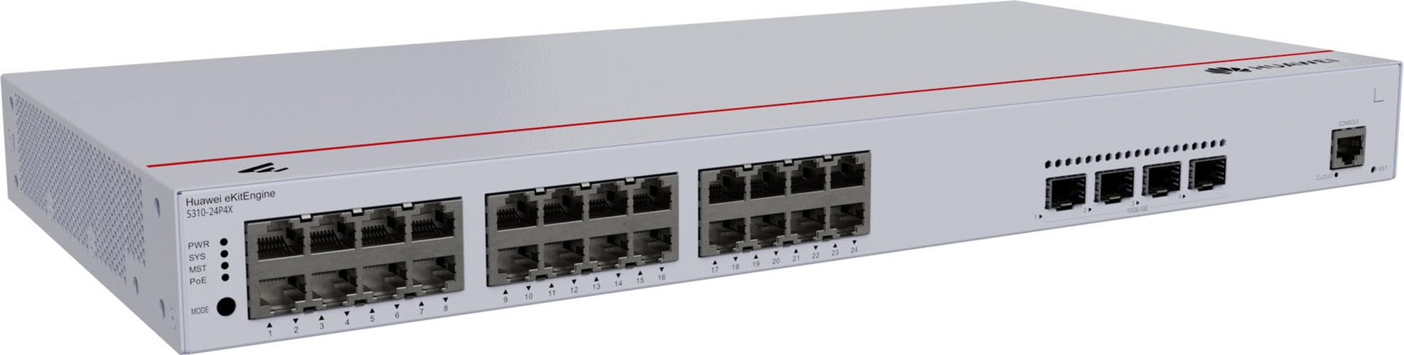 HUAWEI S310-24P4X 24x10/100/1000BASE-T ports 400W PoE+ 4x10GE SFP+ ports built-in AC power eKit