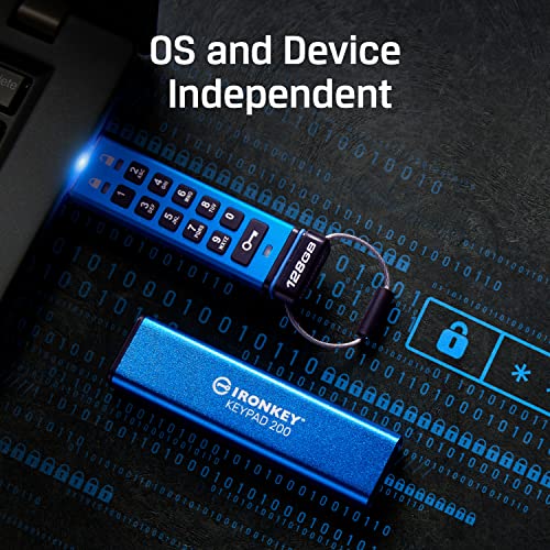 KINGSTON 32Go IronKey Keypad 200 FIPS 140-3 Lvl 3 Pending AES-256 Encrypted