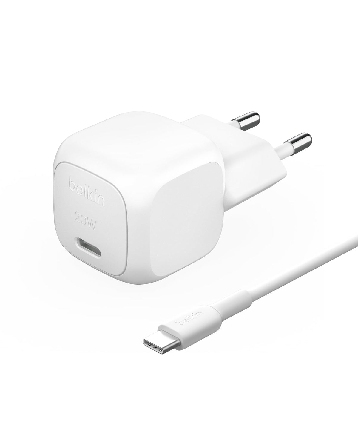 BELKIN 20W USB PD Wall Charger with PPS WHT w/1m C-C