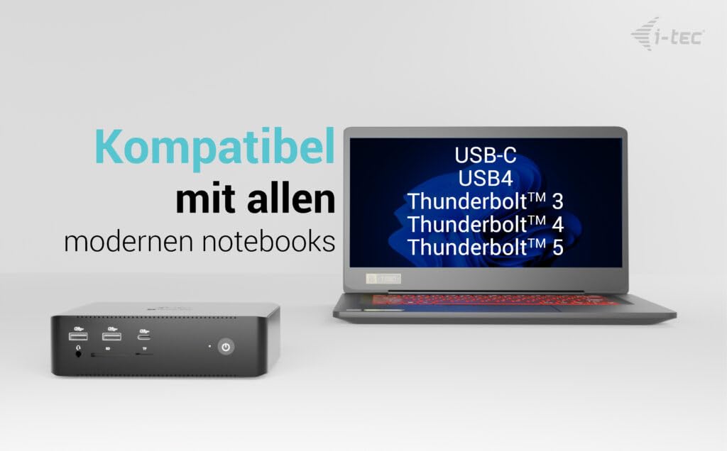 I-TEC Thunderbolt 5 Quattro Display DS 2xTB5 2xHDMI 1x2.5GLAN 1xAudio/Mic 1xUSB-C Gen2 4xUSB-A Gen2 SD+TF Cardreader PD 140W KL