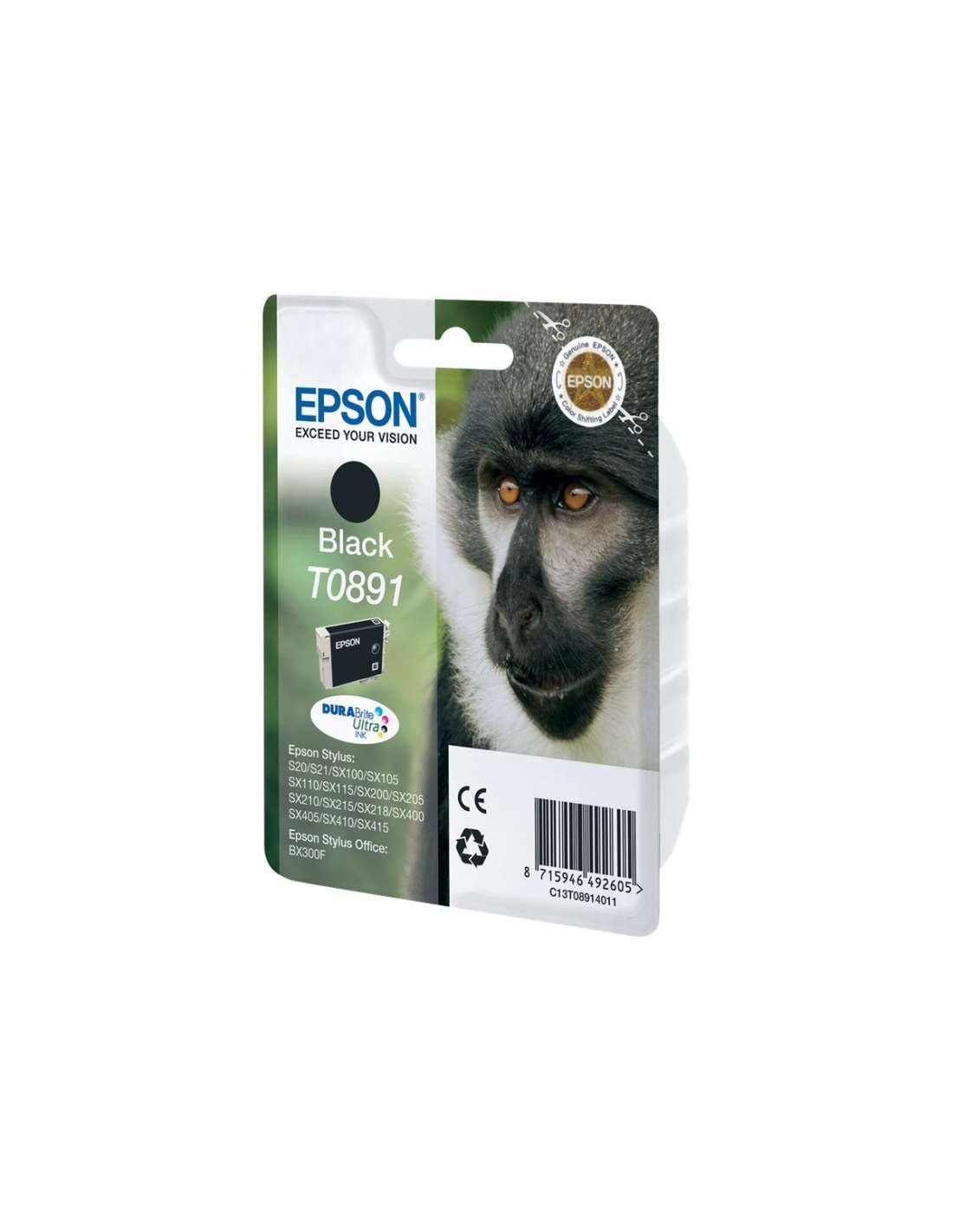 EPSON 6LB T0891 ink cartridge black standard capacity 5.8ml 1-pack blister without alarm