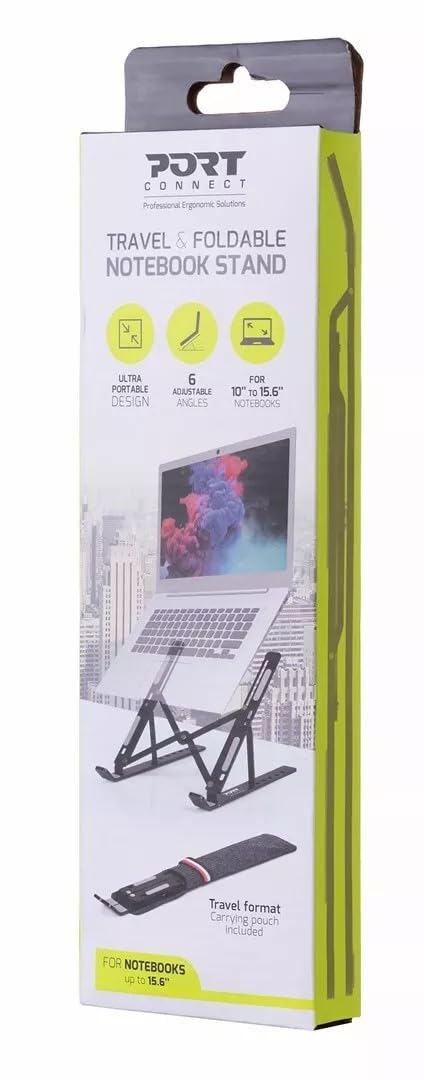PORT DESIGNS Travel Foldable Ergonomic Notebook Stand for notebooks from 10p to 15.6p