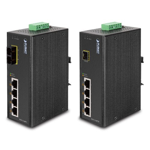 PLANET ISW-514PTF commutateur réseau Non-géré Fast Ethernet (10/100) Connexion Ethernet, supportant l'alimentation via ce port (PoE) Bleu