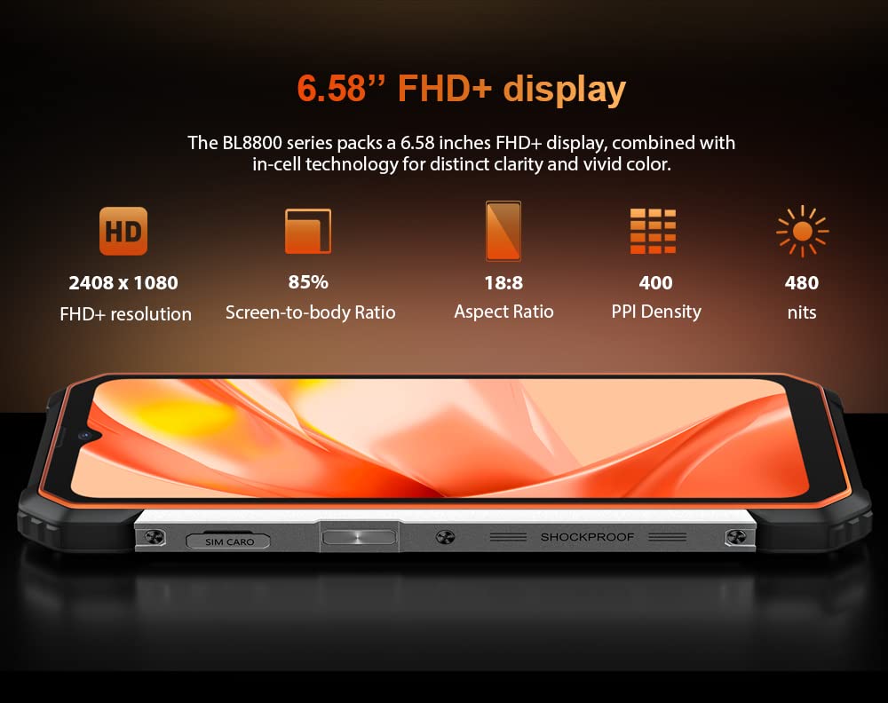 Blackview BL8800 Pro 5G (FLIR - Ecran de 6.58'' - 128 Go, 8 Go RAM) Noir