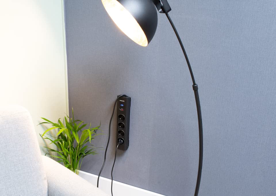 PHILIPS Rallonge multiprise parasurtenseur 4 prises 2m Blanc