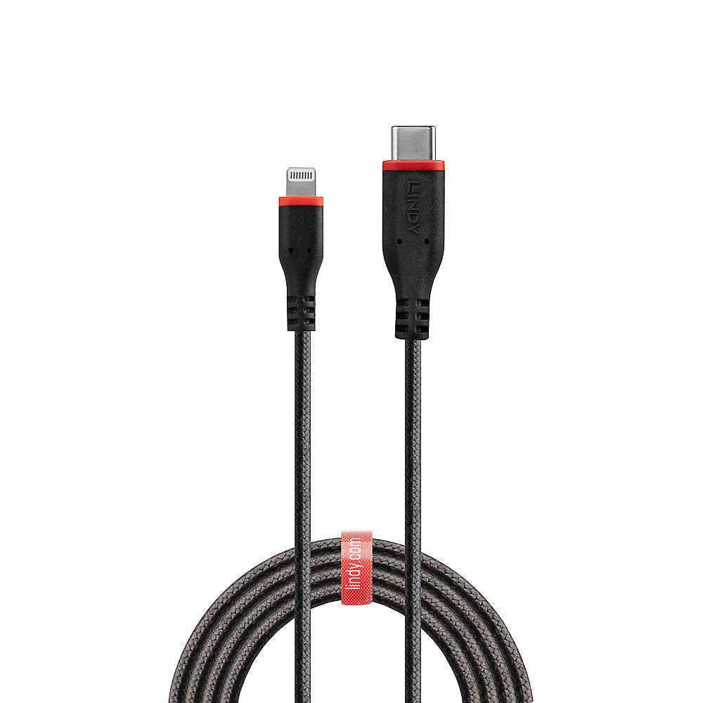 LINDY 1m reinforced USB Type C to Lightning charging Cable
