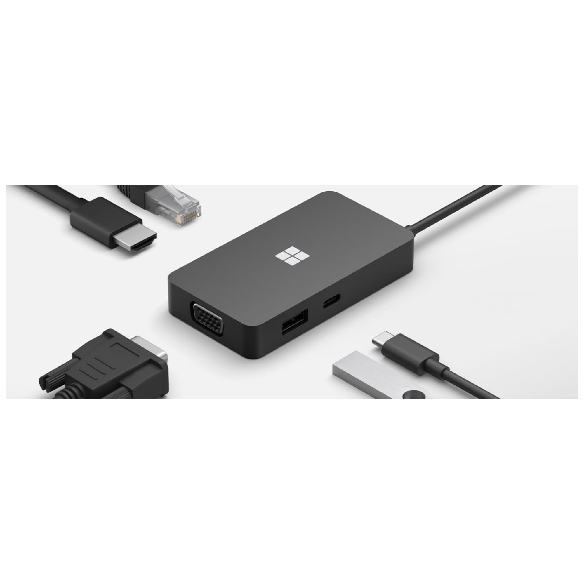 MICROSOFT Surface - USB-C Travel Hub - Station d'accueil - USB 3.2 - VGA - HDMI - Ethernet - GigE - 20cm - Noir